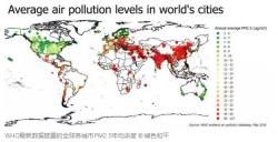 世界卫生组织公布全球3000多个城市的空气污染水平